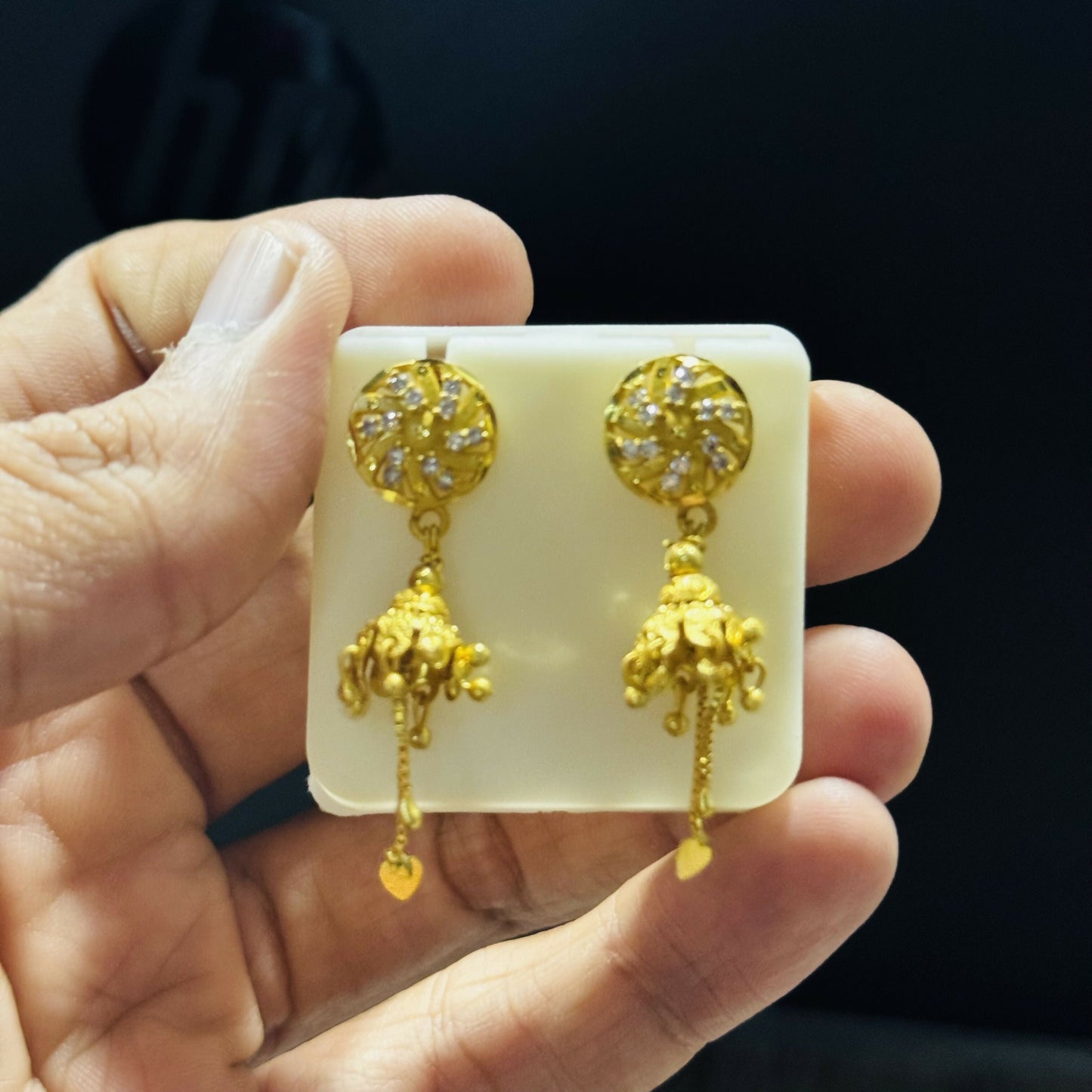 Diamonds Circle Earrings – Elegant Gold Plated Daily Wear Jewelry