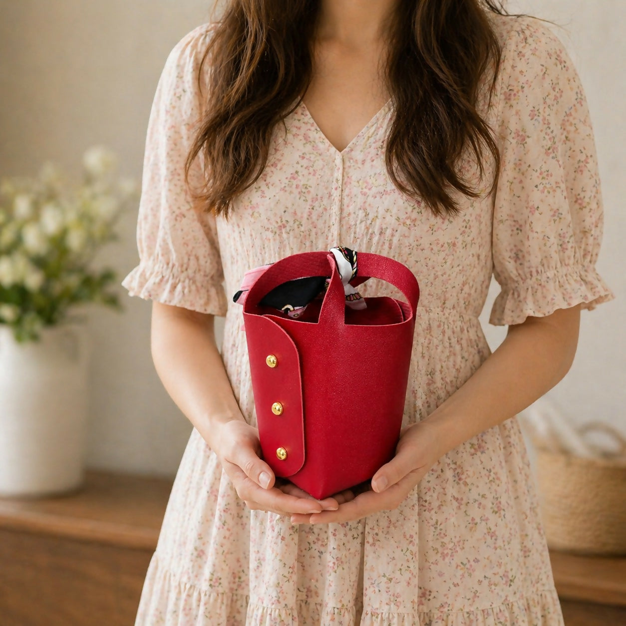 Mini Handbag – Stylish & Compact Design with Scarf Handle