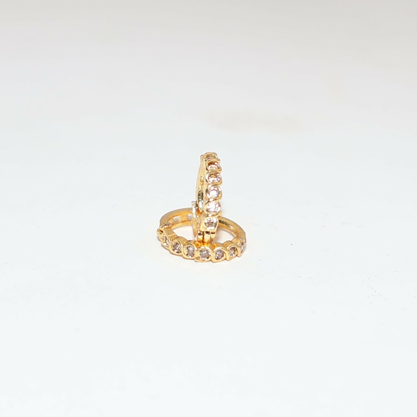 Gold Plated Huggie Hoop Earrings – Elegant Bezel Set CZ Everyday Wear