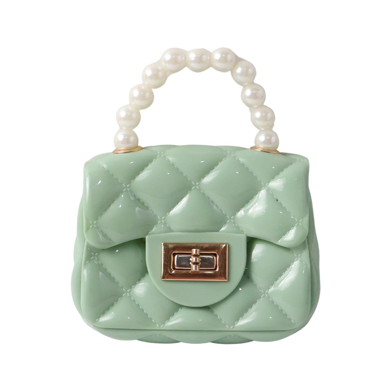 Quilted Mini Handbag – Elegant Pearl Handle & Chain Strap