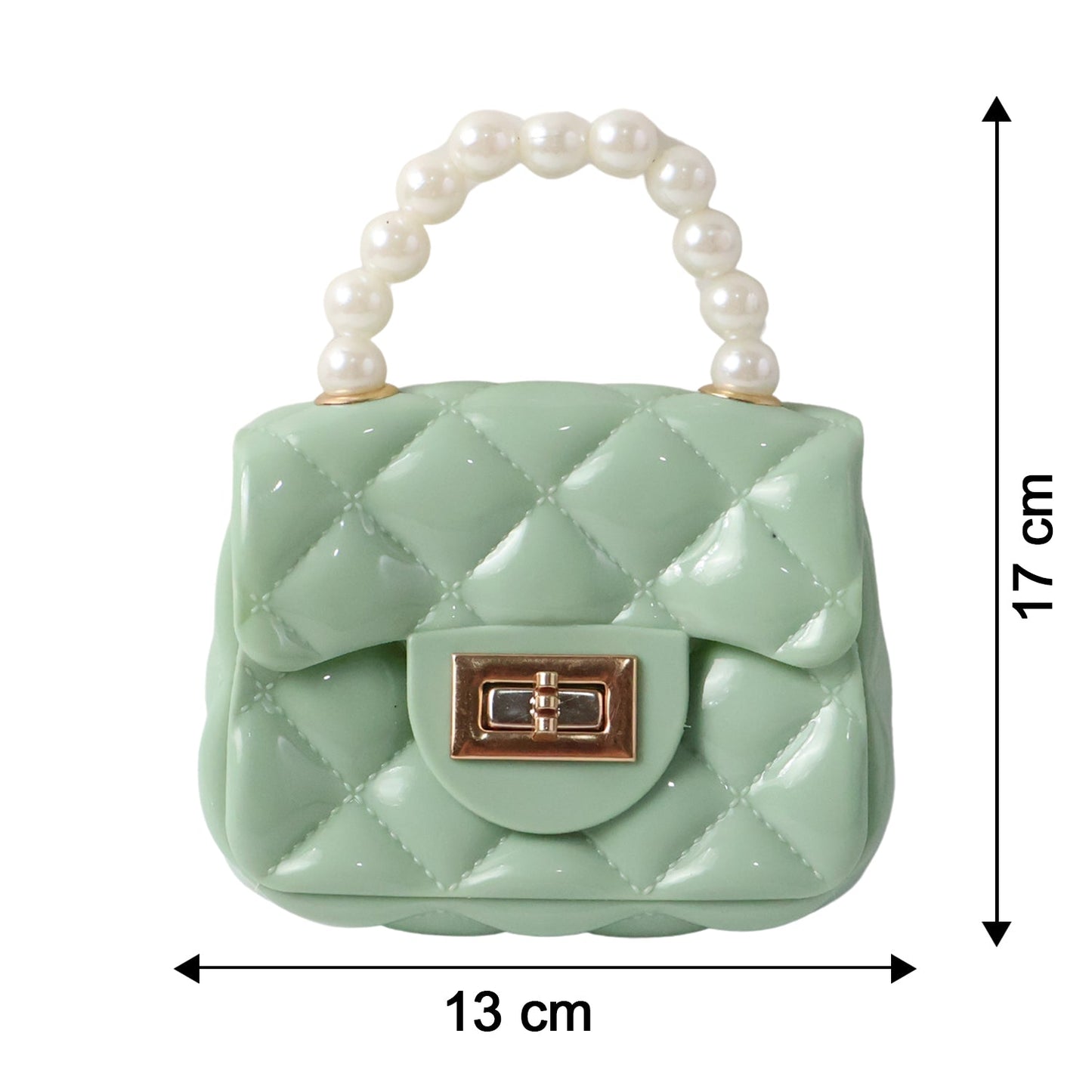 Quilted Mini Handbag – Elegant Pearl Handle & Chain Strap