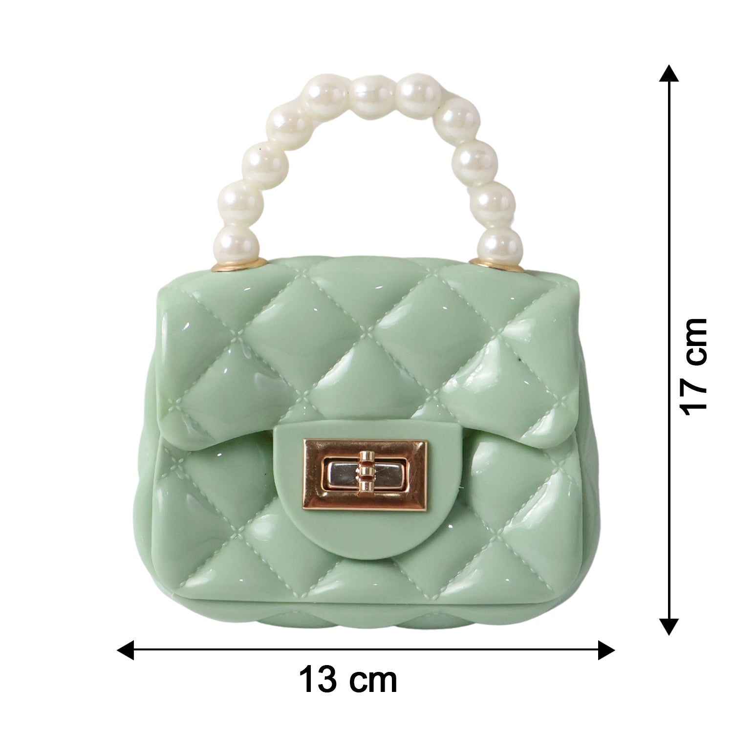 Quilted Mini Handbag – Elegant Pearl Handle & Chain Strap