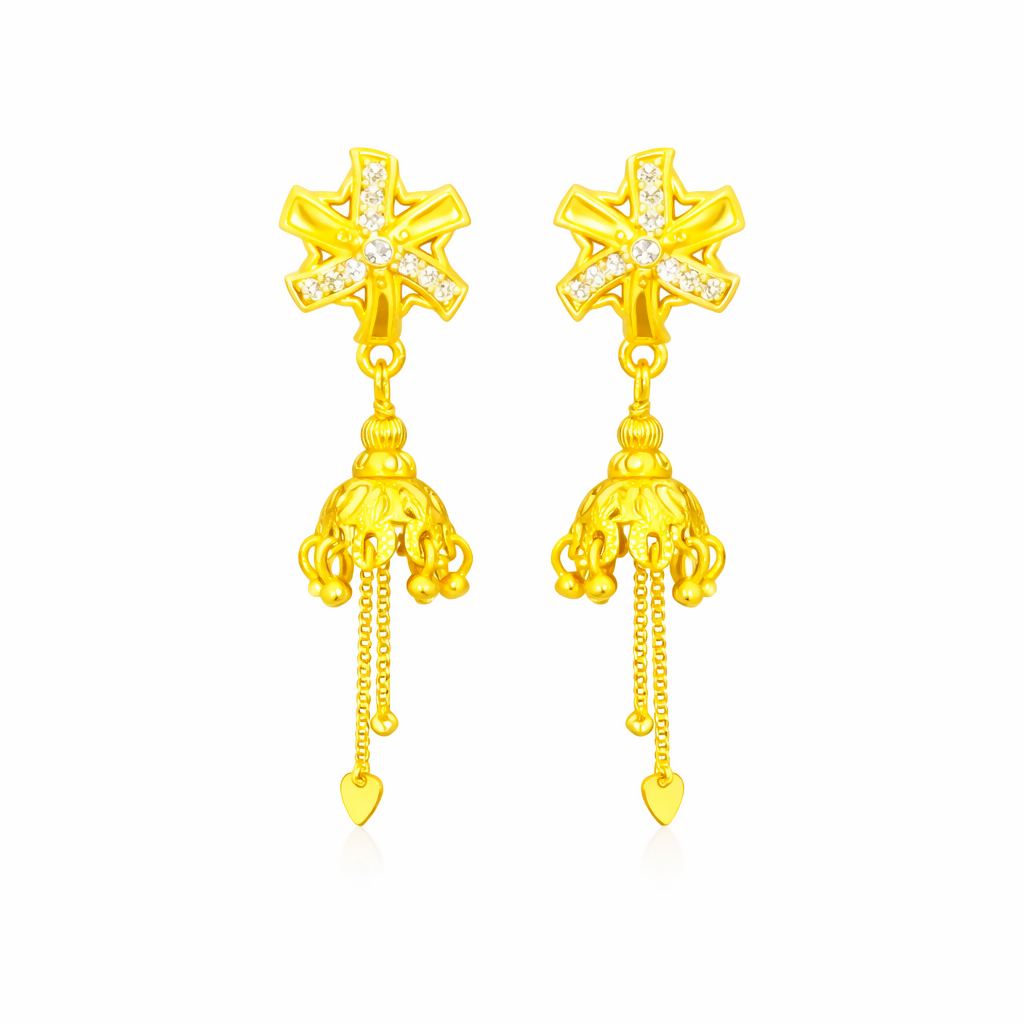 Gold Plated Cross Stud Earrings – Elegant Daily Wear Accessory