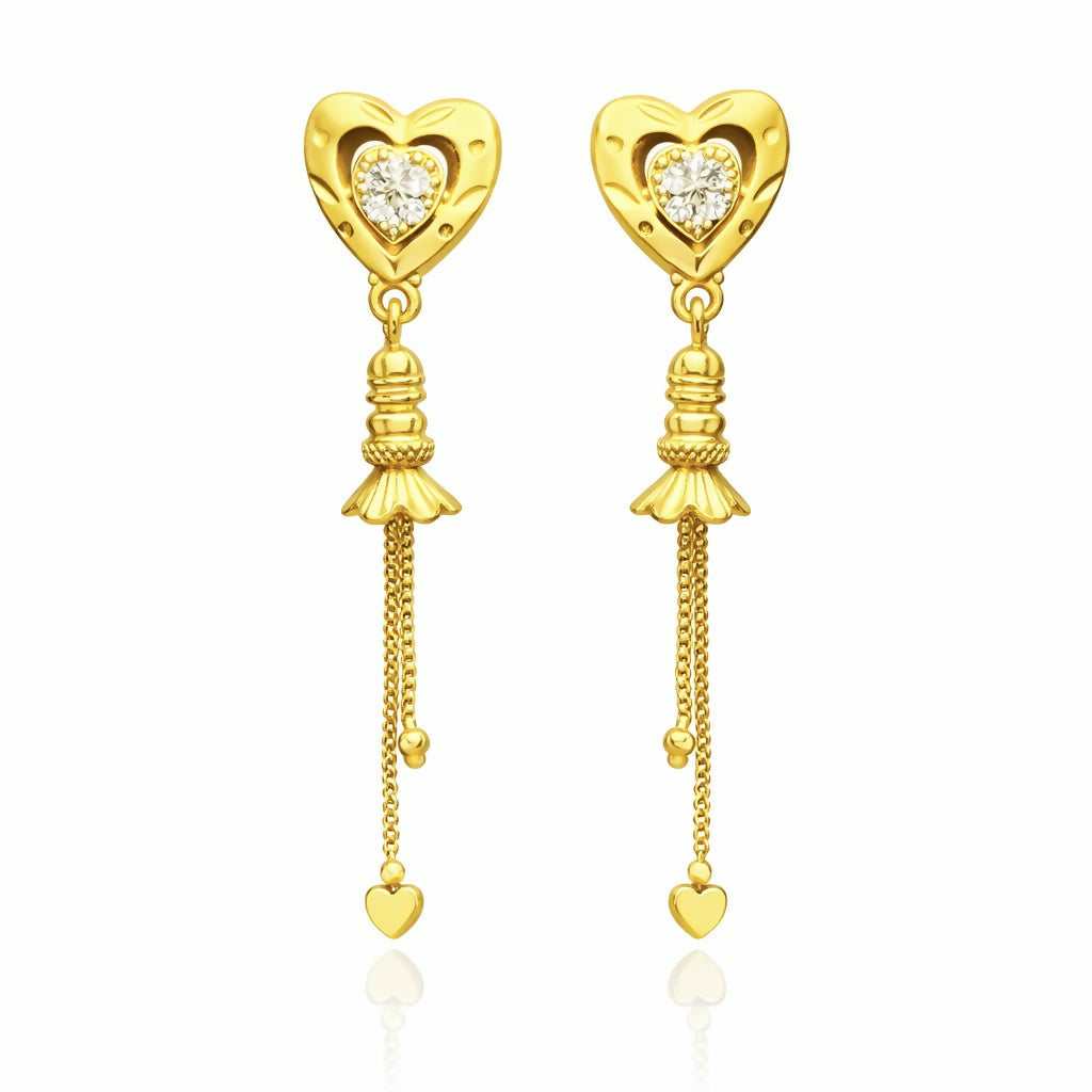 Gold Earrings – Elegant Daily Wear with Sparkling Finish