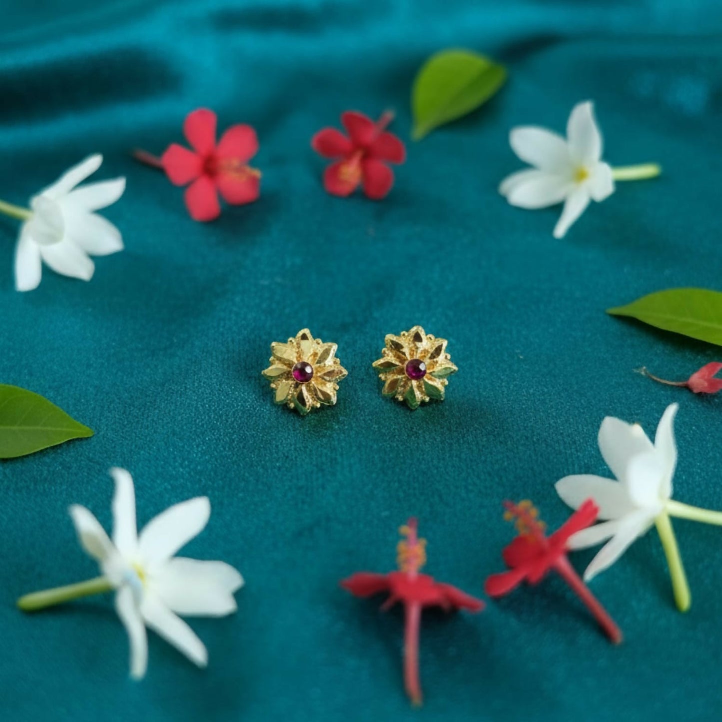 Golden Jhumki Earrings – Lightweight Traditional Indian Jewellery