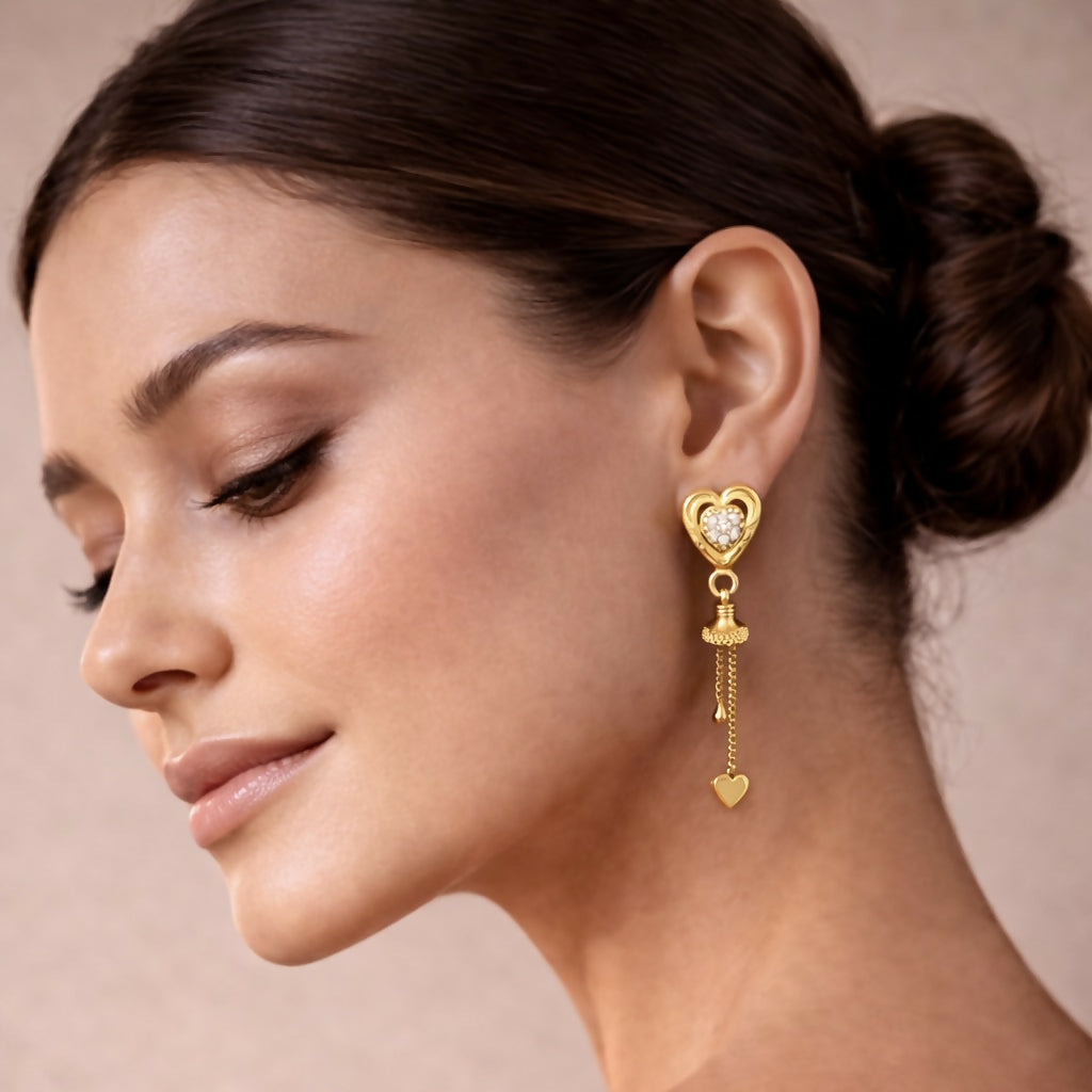 Gold Earrings – Elegant Daily Wear with Sparkling Finish