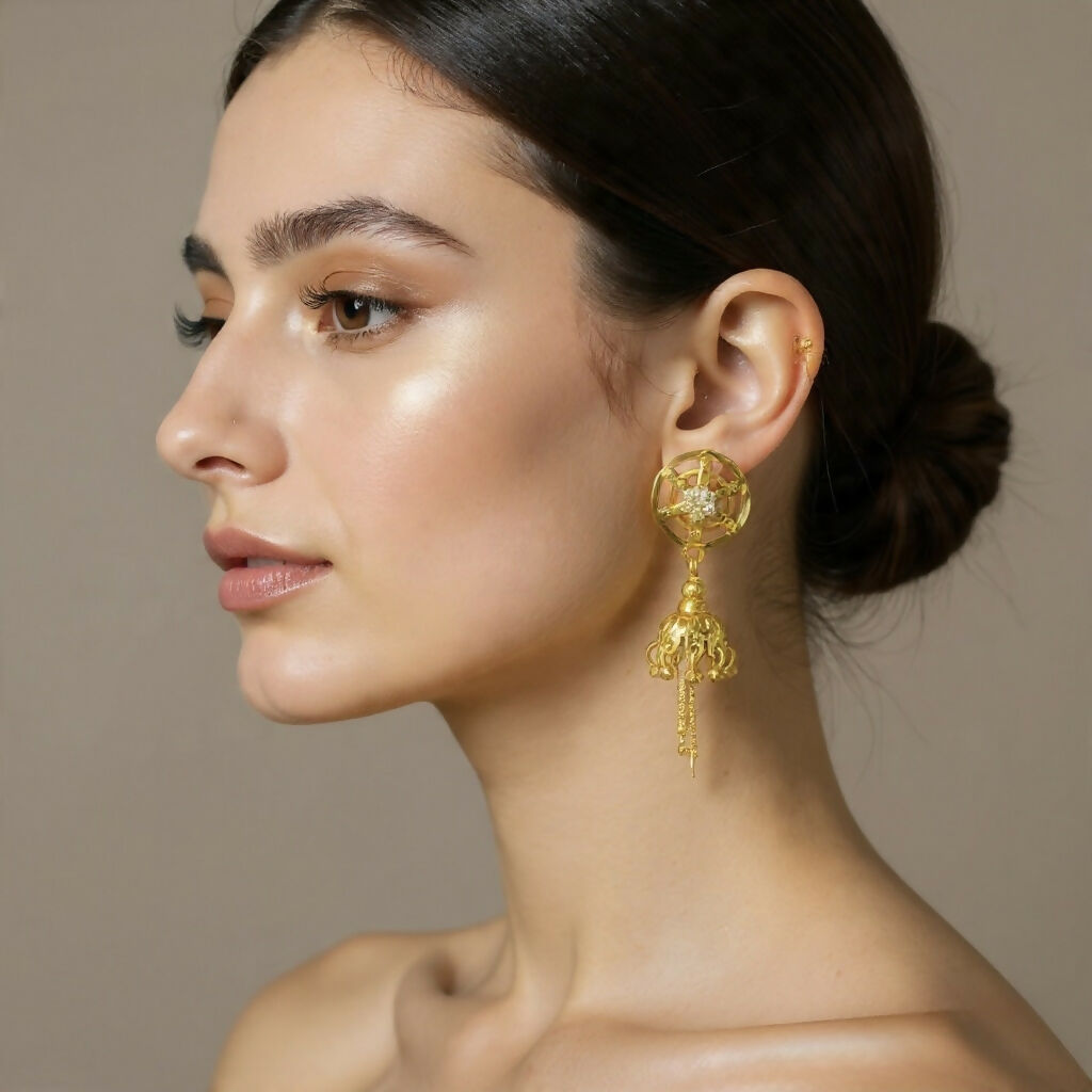 Gold Finish Jhumki Earrings – Elegant Daily Wear Accessories